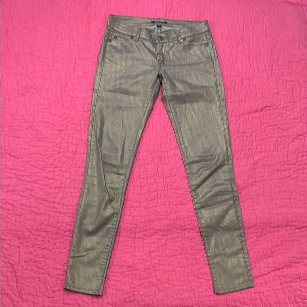 Monika Chiang Metallic Skinny Jeans, size 26
